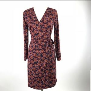 Elegant Floral V Shaped Ann Taylor Wrap Dress